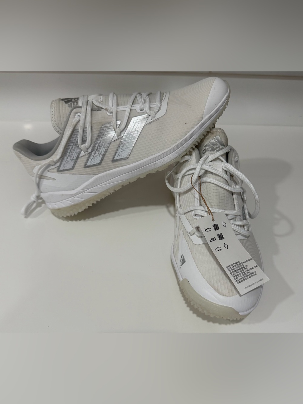 Adidas Adizero Afterburner 8 Turf Baseball Shoes White Silver H00965 Men's